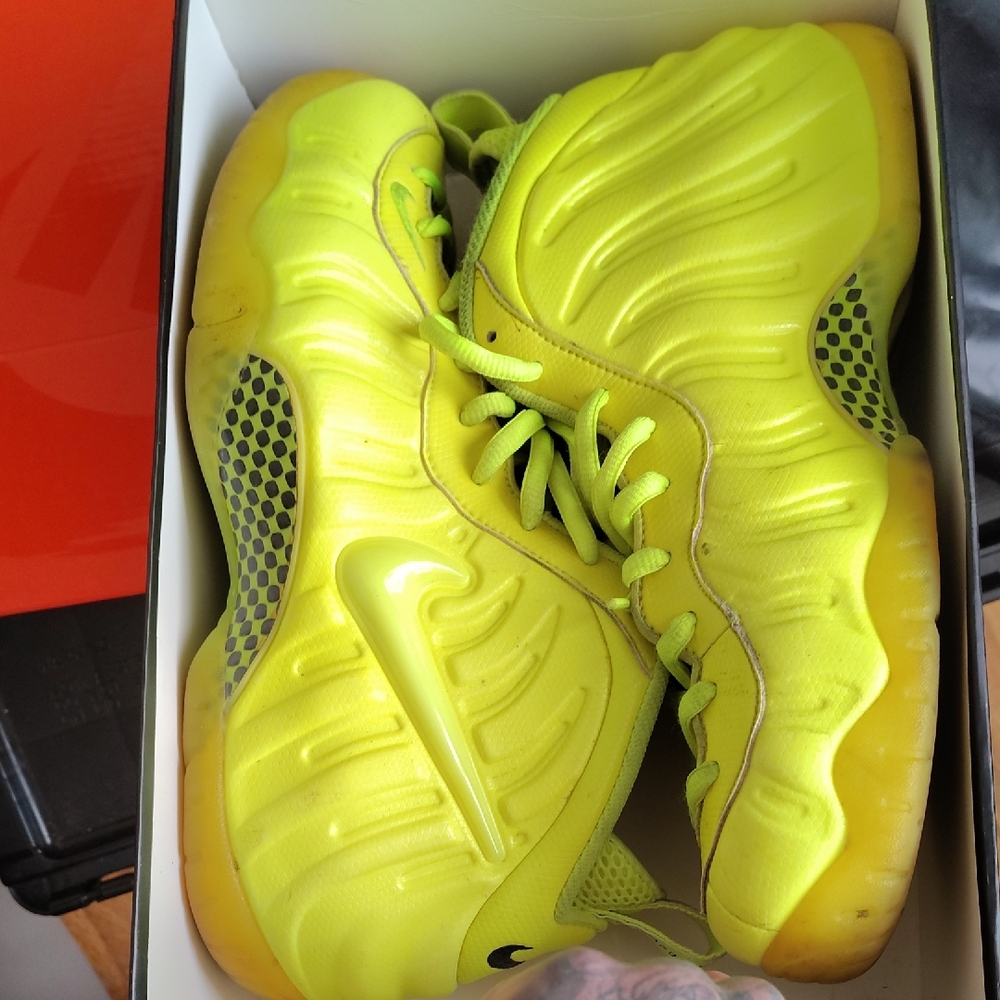 Nike Bright Yellow Foamposite Sneakers